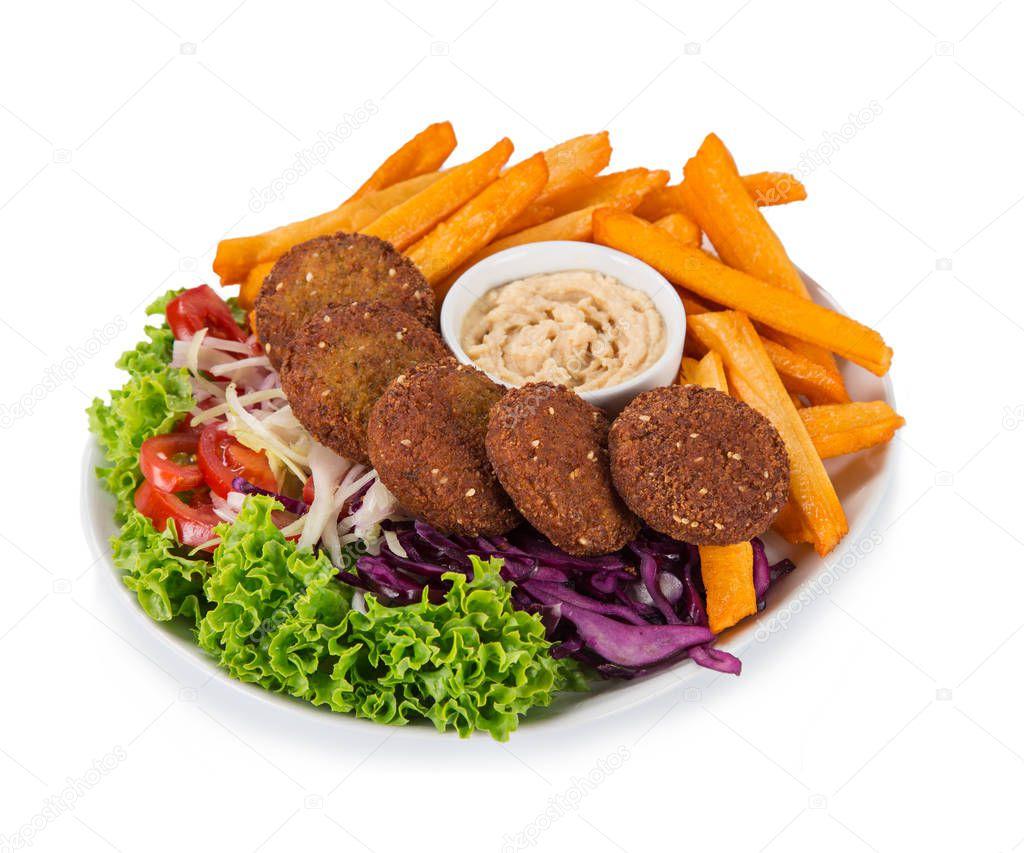 Falafel con patate e contorno